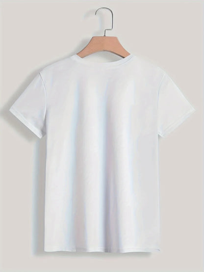 90s T Shirt Paris Women Print T-shirt Girl Short Sleeve Crew Neck Casual Top for Summer Spring Women's Clothing