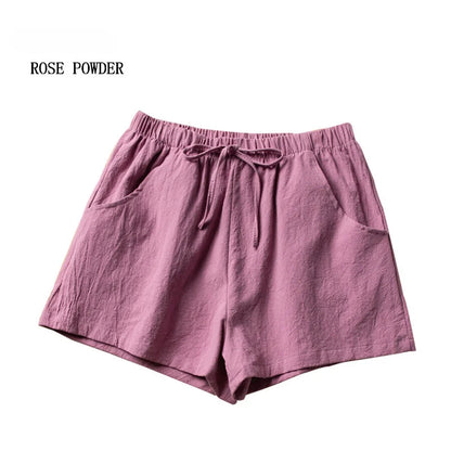 High Waist Casual Linen Shorts