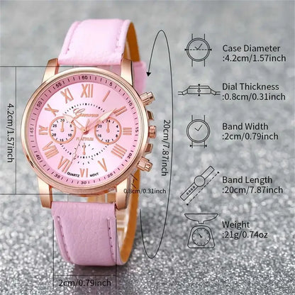 6PCS Women’s Quartz Analog Watches Set