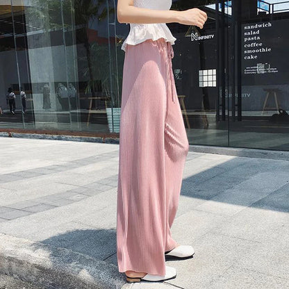 Wide Leg Ice Silk Casual Pants