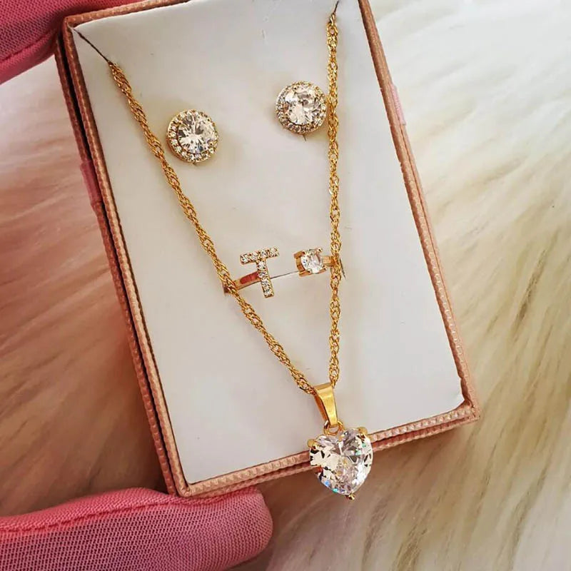 Gold Plated Heart Pendant Necklace for Women